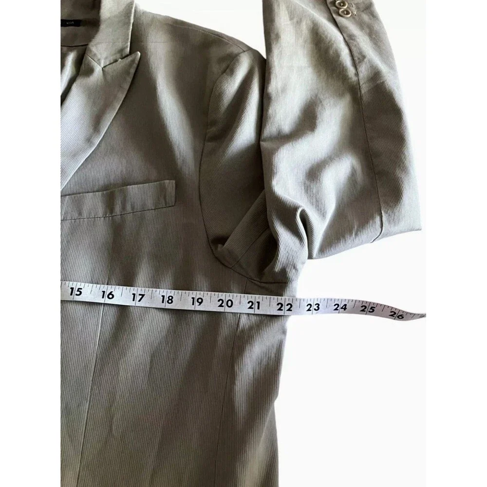 John Varvatos Blazer Men 46R Cotton Twill Sport Coat Khaki Casual Light Weight